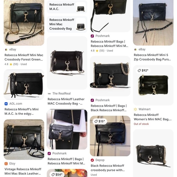 Rebecca Minkoff Mini Mac Crossbody Black Leather Purse Bag - Picture 11 of 11